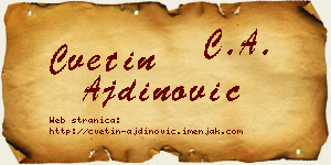 Cvetin Ajdinović vizit kartica